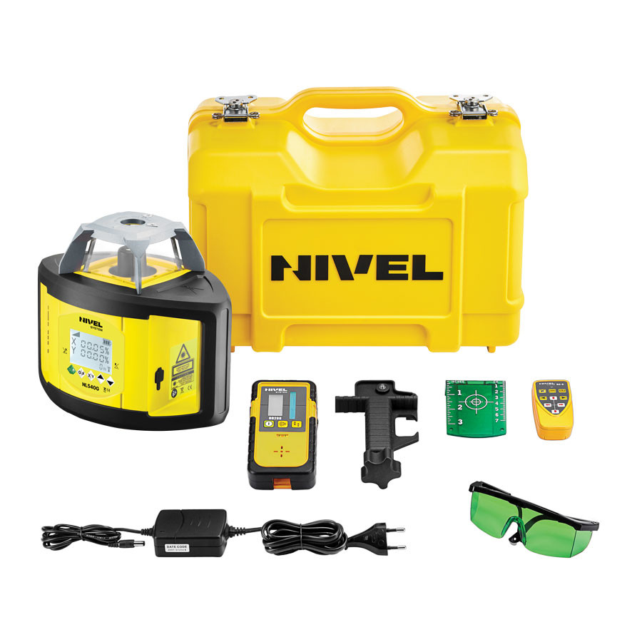 ZESTAW Niwelator laserowy Nivel System NL540G DIGITAL zielony z czujnikiem cyfrowym + łata LS-24 + statyw SJJ32